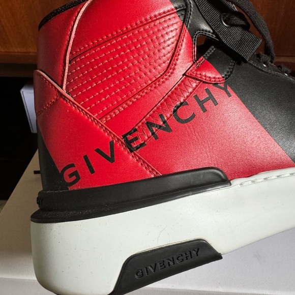 Givenchy Black and Red Wing High Top Sneakers - Picture 11 of 11